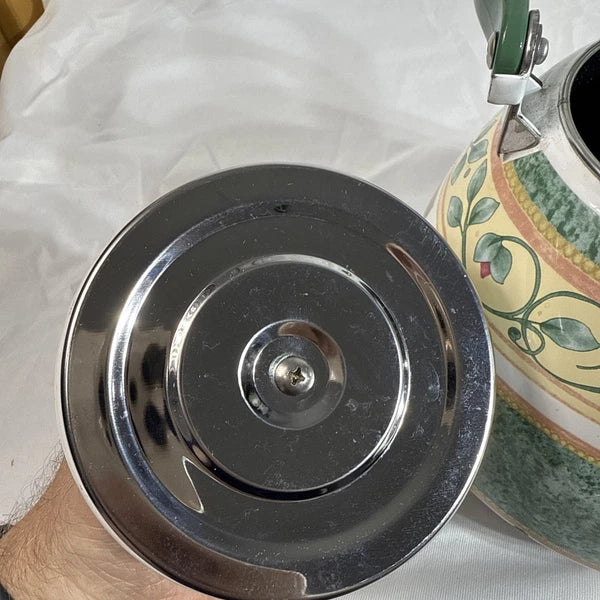 Pfaltzgraff French Quarter Tea Kettle Teapot Enamel on Steel Green