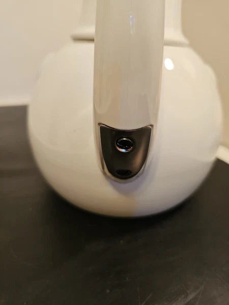 Vintage  Copco White Cat & Gray Mouse Enamelware 2 ½ QT Tea Kettle