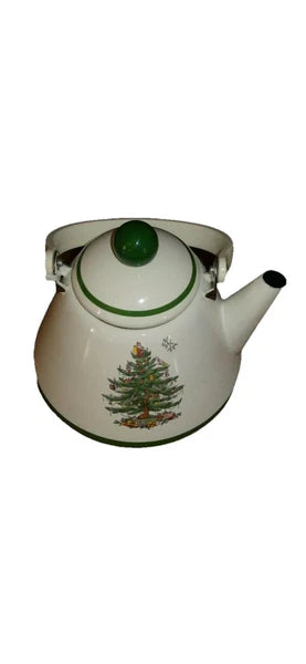 Spode Christmas Tree Tea Kettle 2.5 QT Porcelain, Enamel/steel, brand new in box