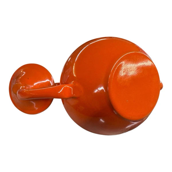 Fancy and Petite Orange with Black Rim Enamel Teapot/ Kettle