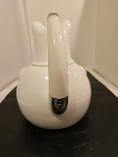 Vintage  Copco White Cat & Gray Mouse Enamelware 2 ½ QT Tea Kettle