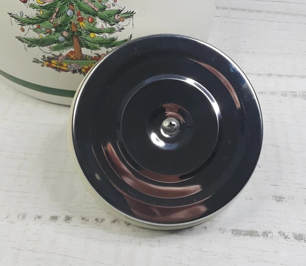 Spode Christmas Tree Whistling Tea Kettle Pot Porcelain Enamel on Steel