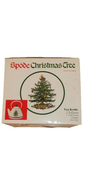 Spode Christmas Tree Tea Kettle 2.5 QT Porcelain, Enamel/steel, brand new in box