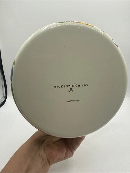 Mackenzie Childs Enamel White Flower Market 2 Quart Tea Pot / Kettle