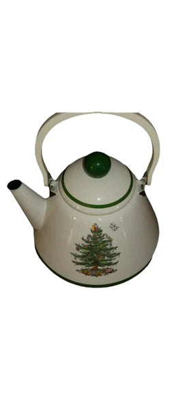 Spode Christmas Tree Tea Kettle 2.5 QT Porcelain, Enamel/steel, brand new in box