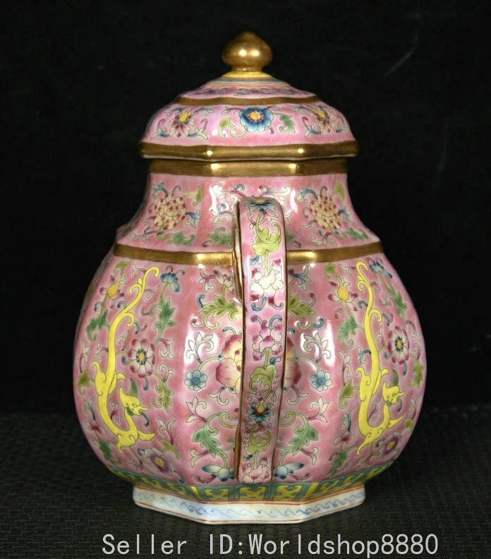 7" Old China Yongzheng Marked Colour Enamel Porcelain Dragon Teapot Pot | eBay