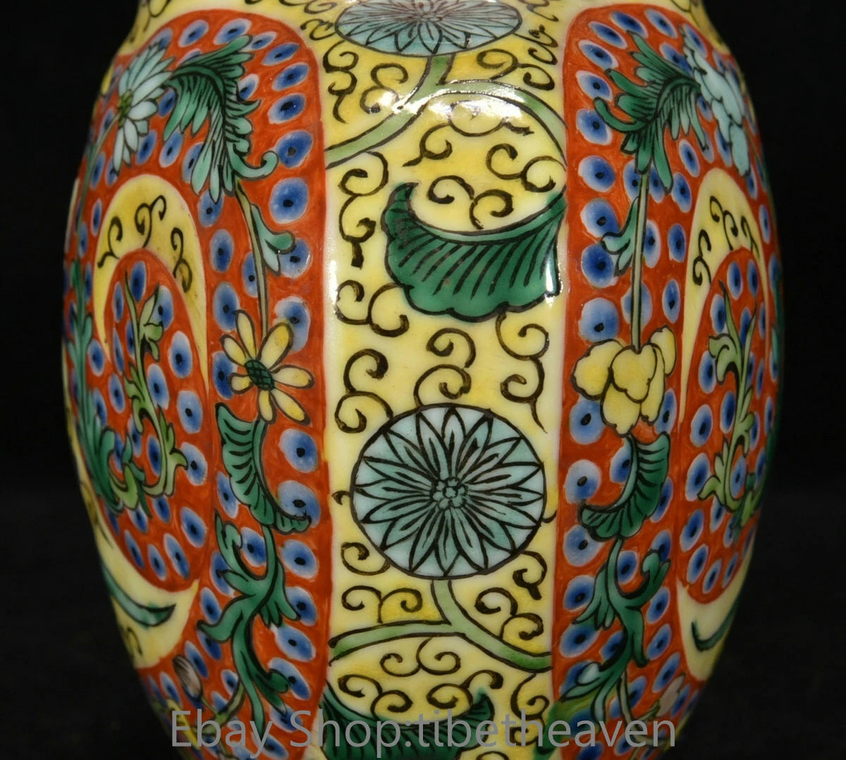6.8" Qianlong Old China Enamel Porcelain Palace Flower Bat Lid Teapot Teakettle