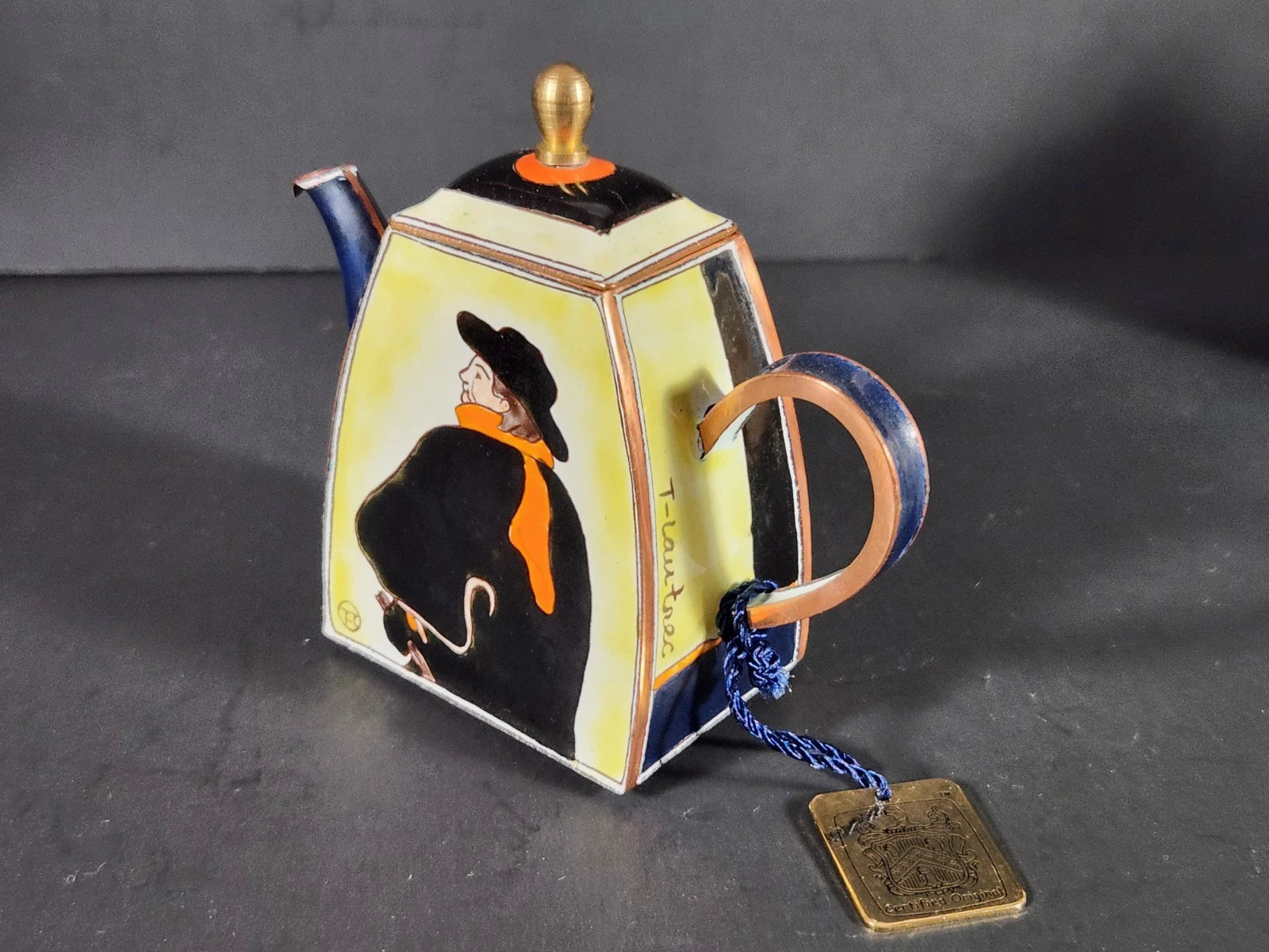 Charlotte Di Vita Enamel Teapot Toulouse Lautrec's Aristide Bruant 3" | eBay