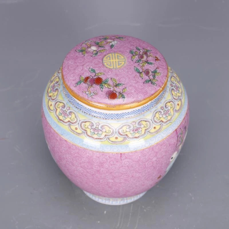 4.3" Collect Chinese Qing Colour Enamels Porcelain Child Have Fun Caddy Tea Pot