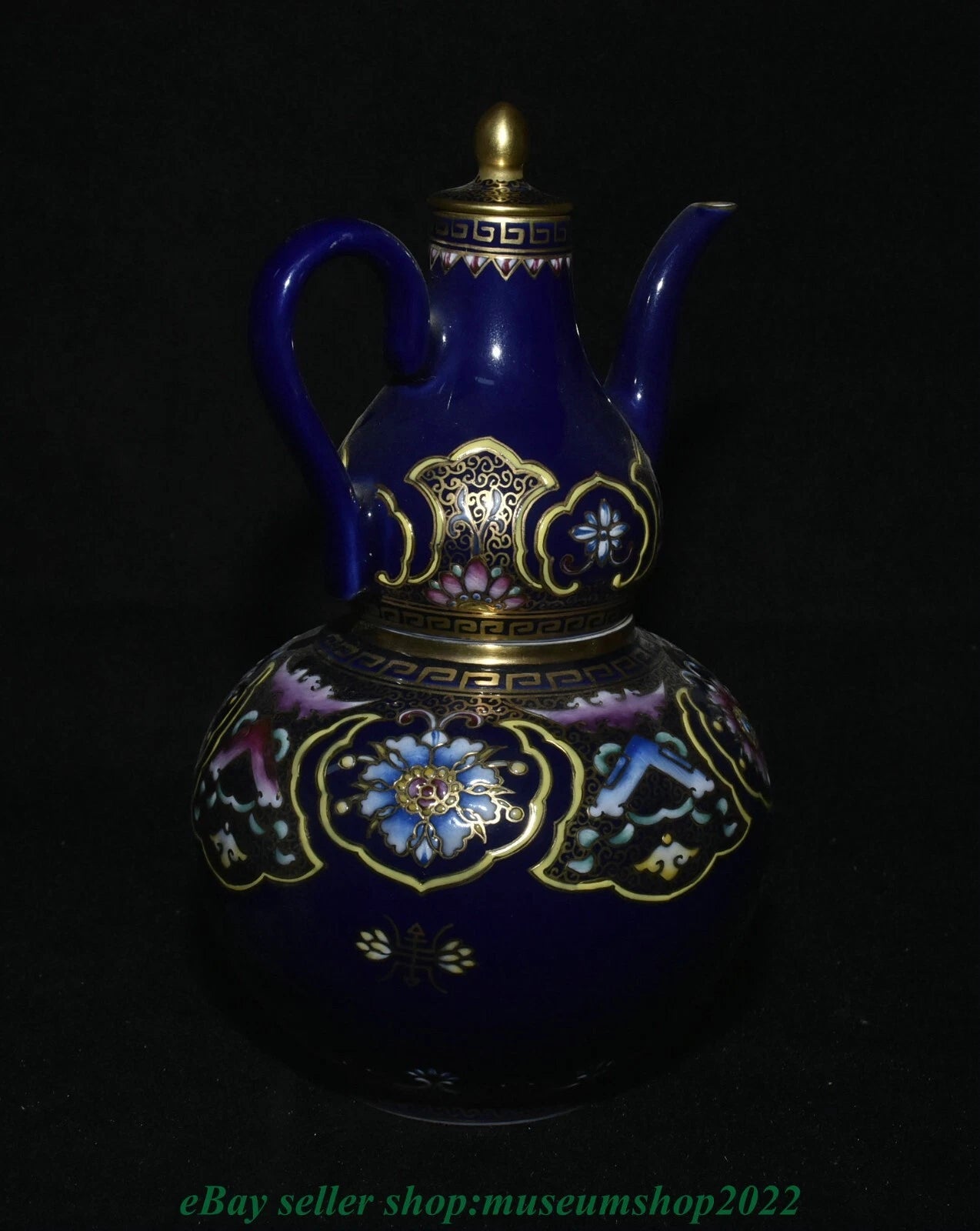 8.8" Marked Yongzheng Chinese Enamel Porcelain Gild Heart Turning Tea Pot Kettle | eBay