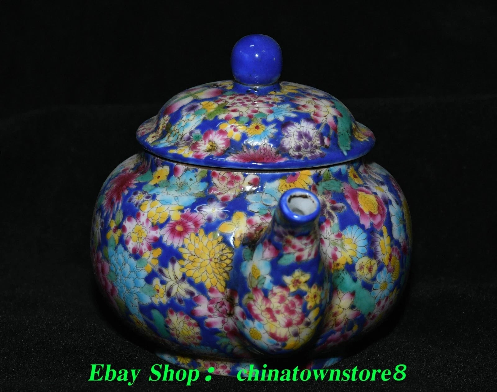 5.5'' Old Qing Qianlong Enamel Colour Porcelain Gilt Portable Teapot Teakettle