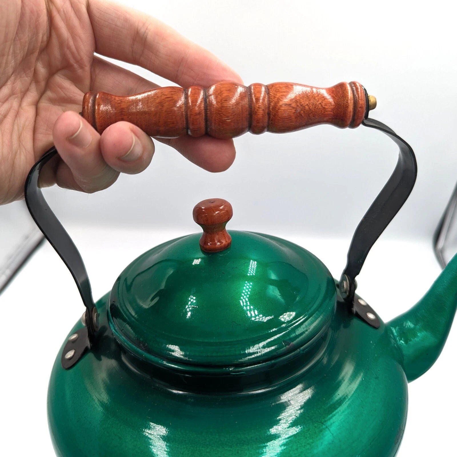 Vintage Taiwan Emerald Jade Green Enamelware Aluminum Teapot Tea Kettle Enamel | eBay