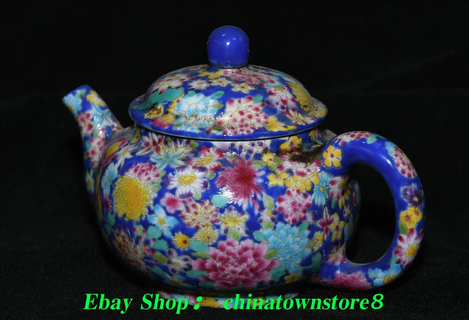 5.5'' Old Qing Qianlong Enamel Colour Porcelain Gilt Portable Teapot Teakettle