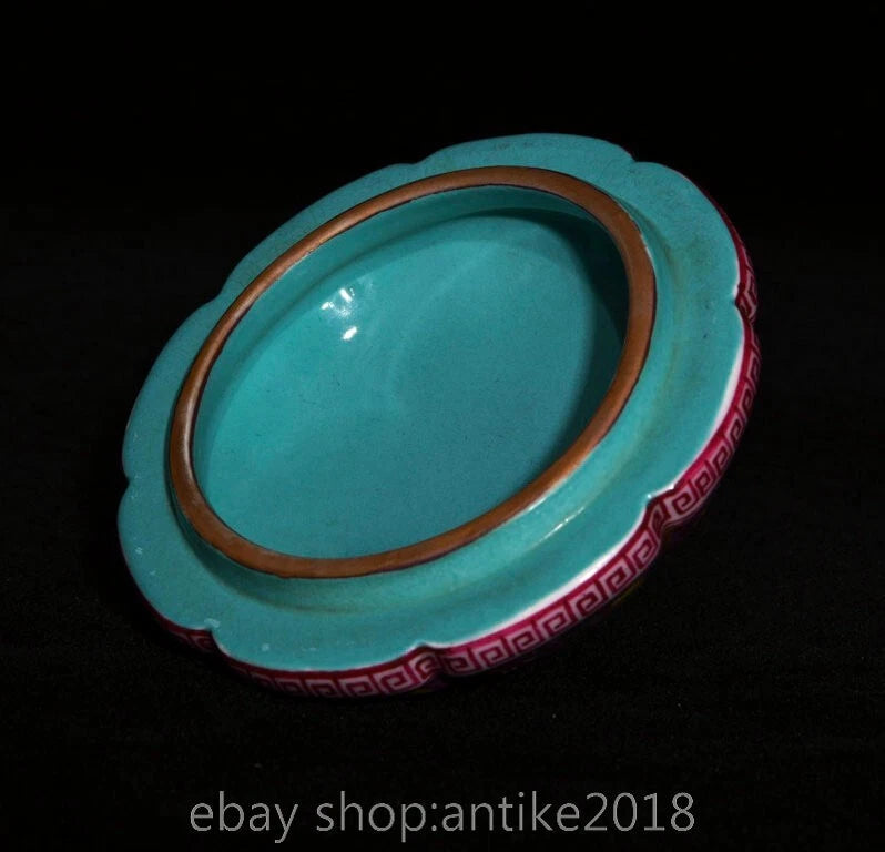 7.2 " Qianlong Marked China Colour Enamel Porcelain Gilt Dynasty Flower Teapot
