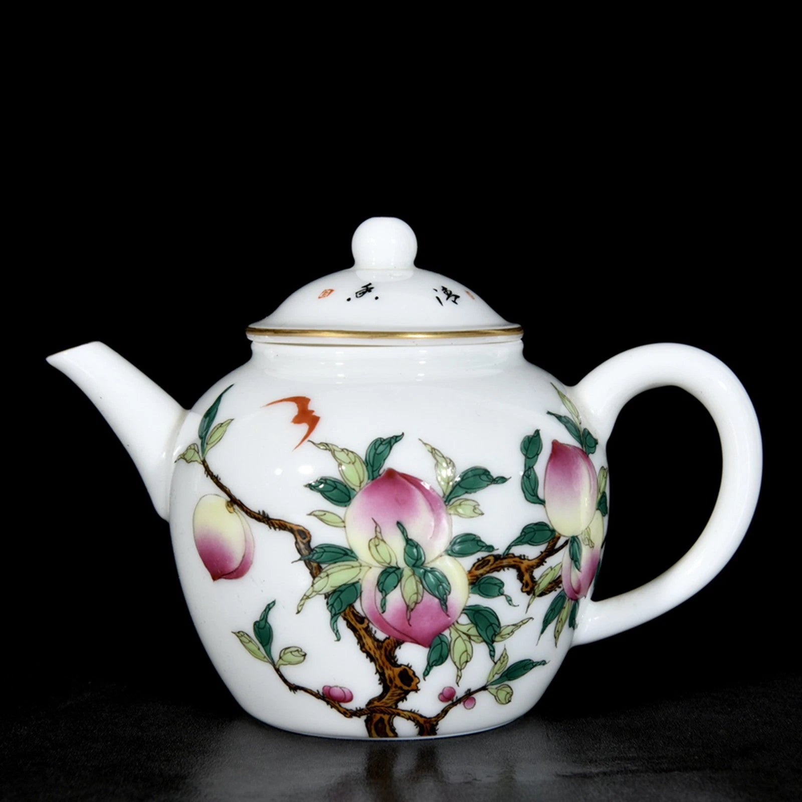 Chinese Enamel Colour Porcelain HandPainted Peach pattern Teapot 73102 | eBay