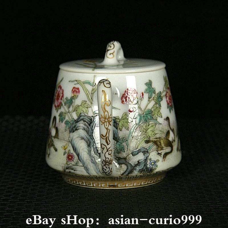4.3'' Yongzheng Dynasty Enamel Colour Porcelain Gilt Duck Wine Tea Pot Flagon