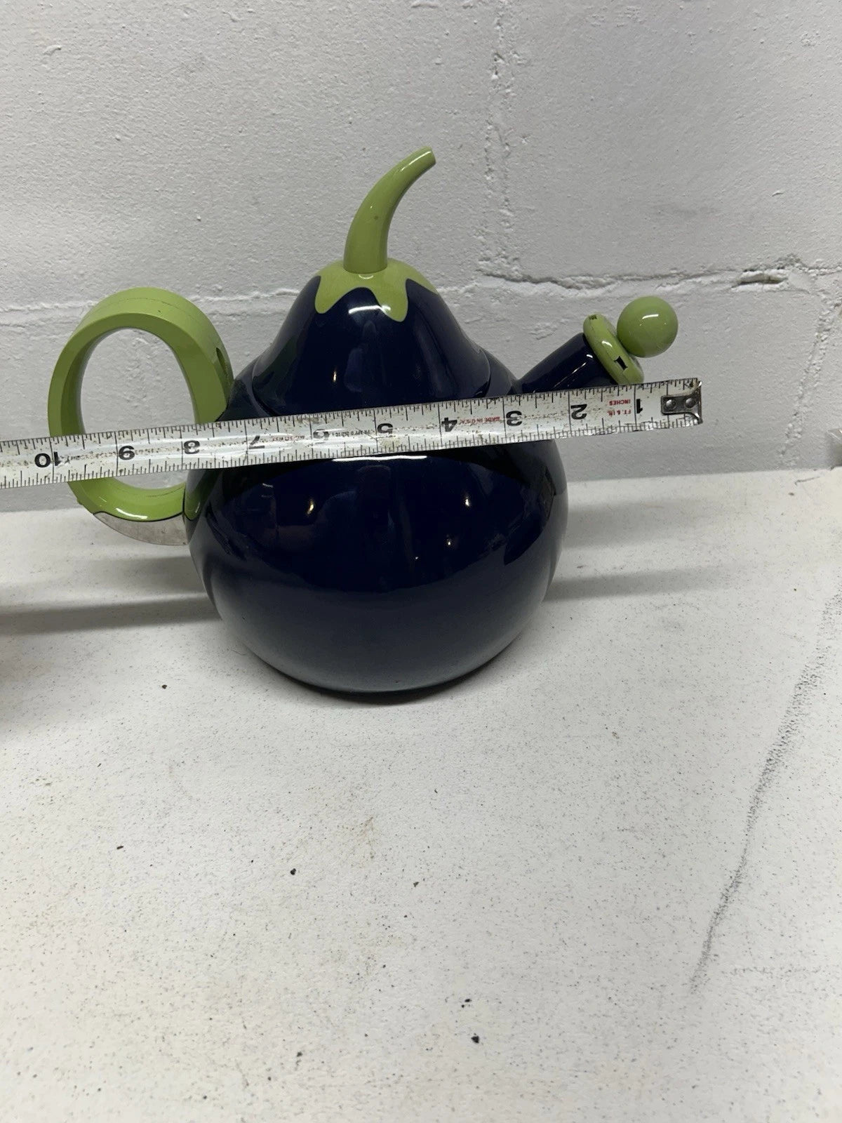 VTG Copco Eggplant Enamel  Tea Kettle,Teapot, Blue Green~Lid & Spout