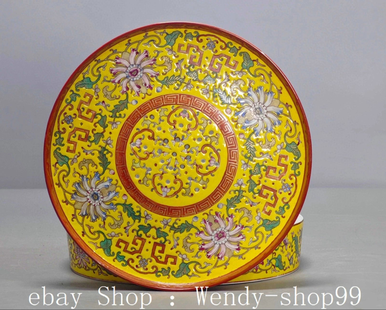 8.6" YongZheng Colour Enamel Porcelain Gilt  Flower Pattern Teapot Cup Dish Set