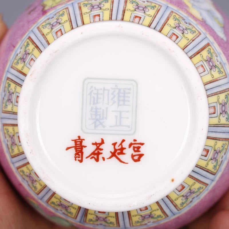 4.3" Collect Chinese Qing Colour Enamels Porcelain Child Have Fun Caddy Tea Pot