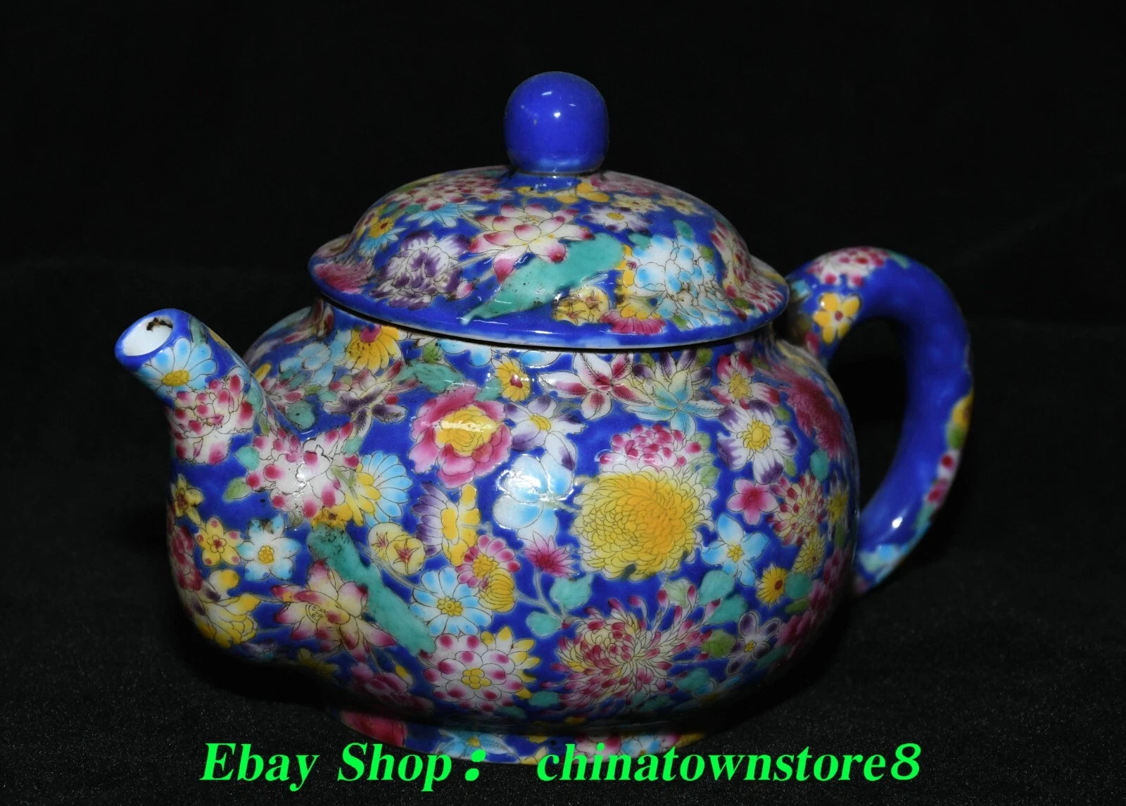 5.5'' Old Qing Qianlong Enamel Colour Porcelain Gilt Portable Teapot Teakettle