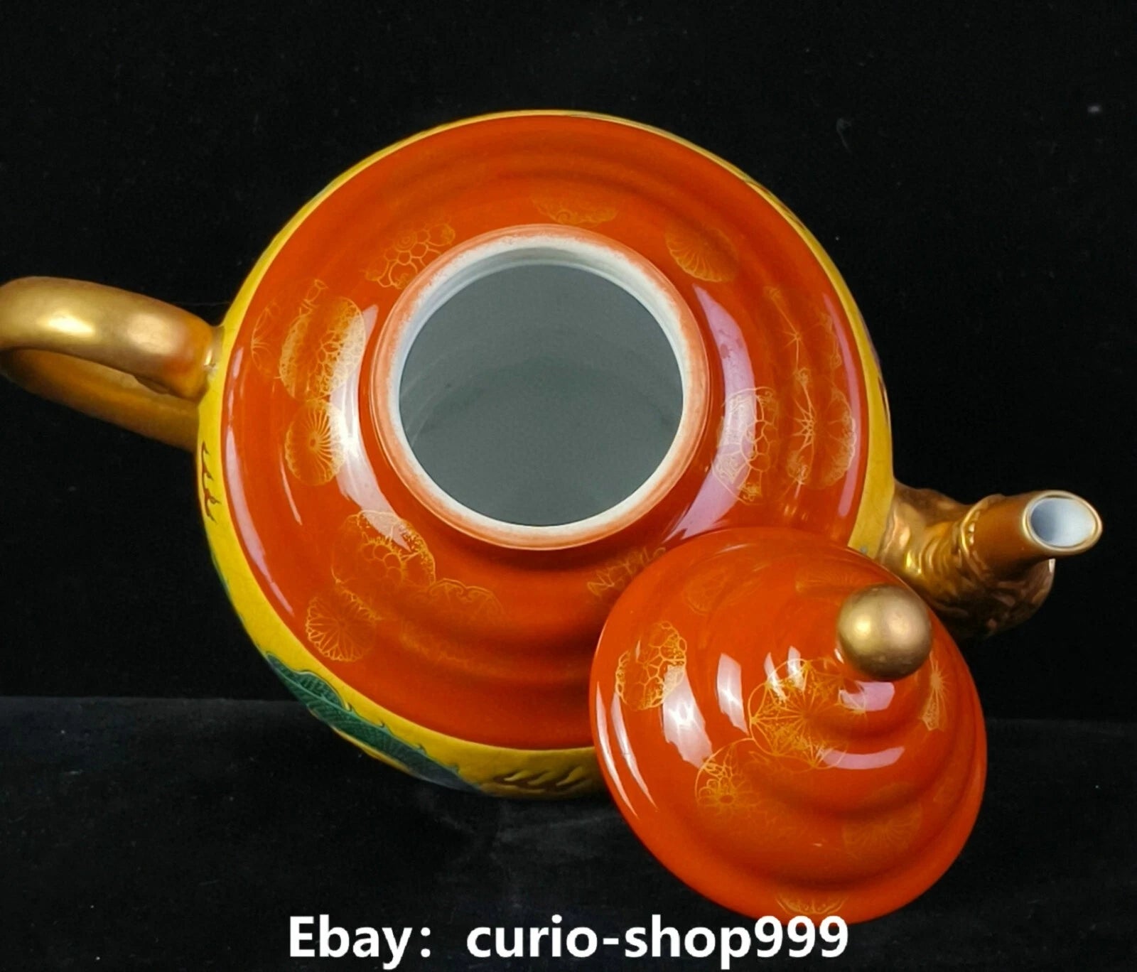 6.6" Yongzheng Enamel Colour Porcelain Gilt Dragon Phoenix Wine Tea Pot Flagon