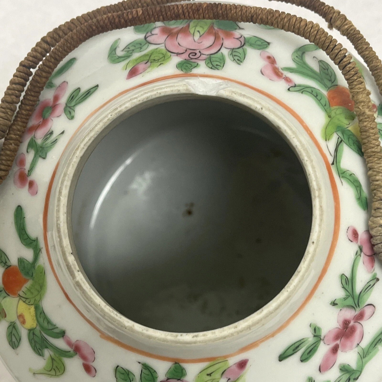 Antique Chinese Famille Rose Porcelain Teapot And Lid Enamel Hand Painted China