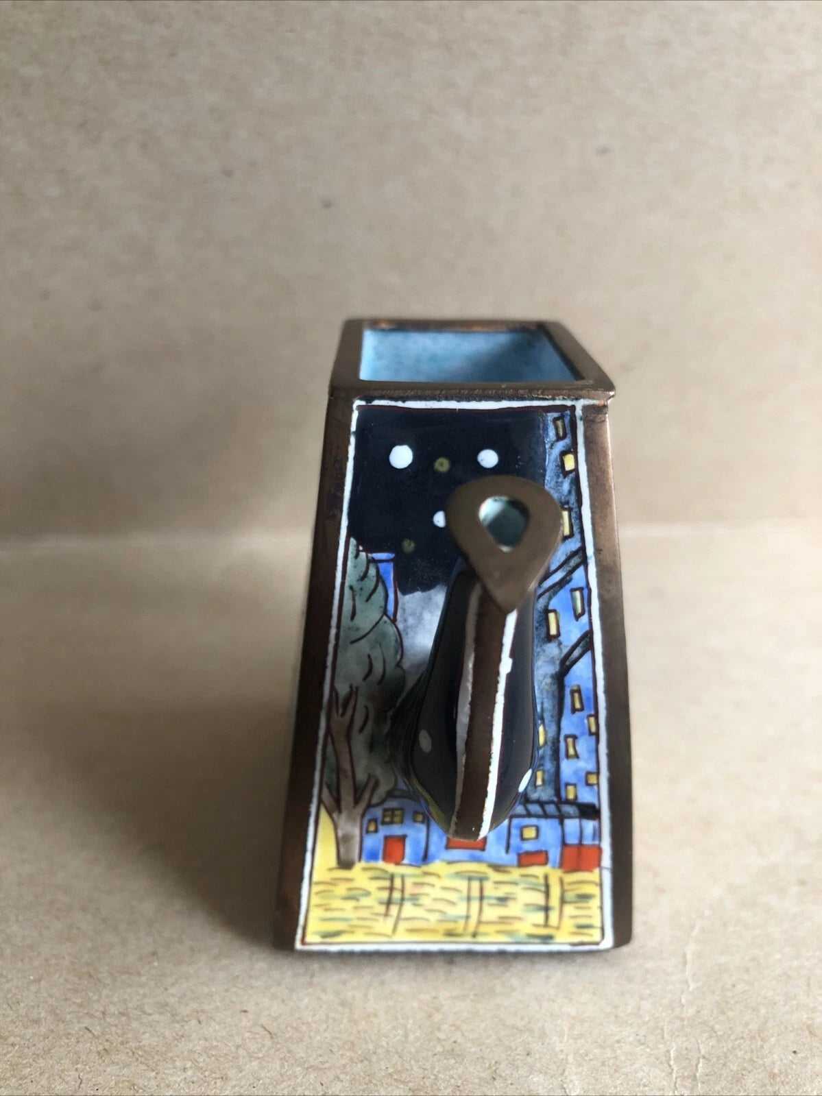 Miniature Enamel Teapot No. 1400 Vintage (3.5”) City Scape Scene No Lid | eBay