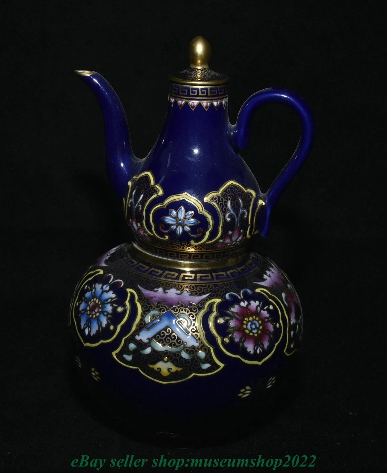 8.8" Marked Yongzheng Chinese Enamel Porcelain Gild Heart Turning Tea Pot Kettle | eBay