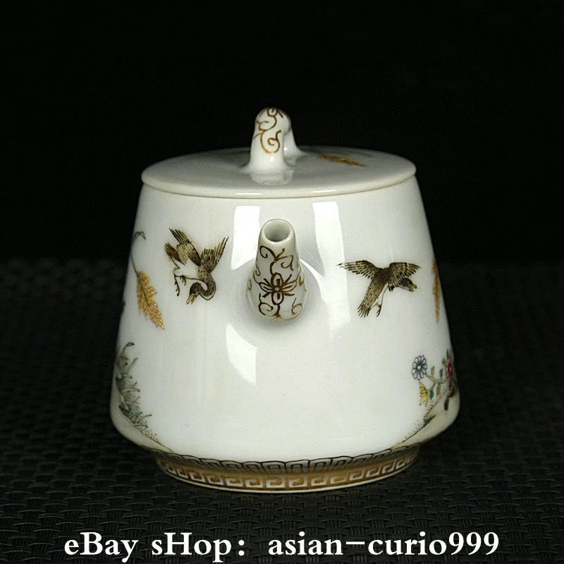 4.3'' Yongzheng Dynasty Enamel Colour Porcelain Gilt Duck Wine Tea Pot Flagon