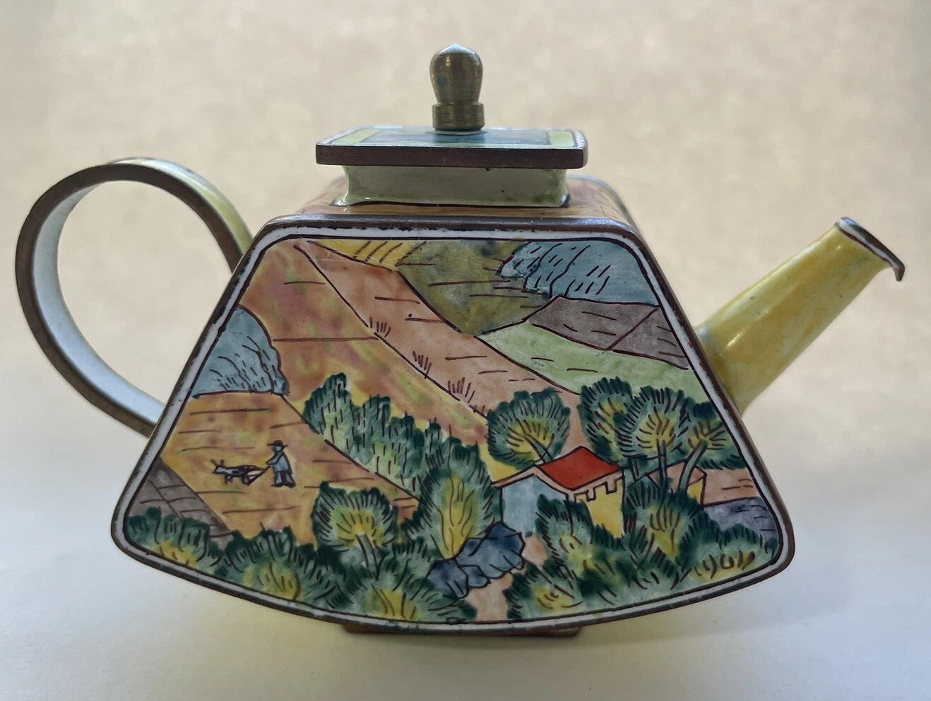 Charlotte Di Vita Enamel Mini Small Teapot Landscape Vincent Van Gogh Vintage | eBay