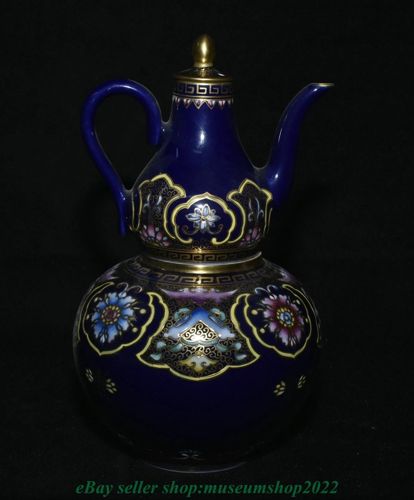 8.8" Marked Yongzheng Chinese Enamel Porcelain Gild Heart Turning Tea Pot Kettle | eBay