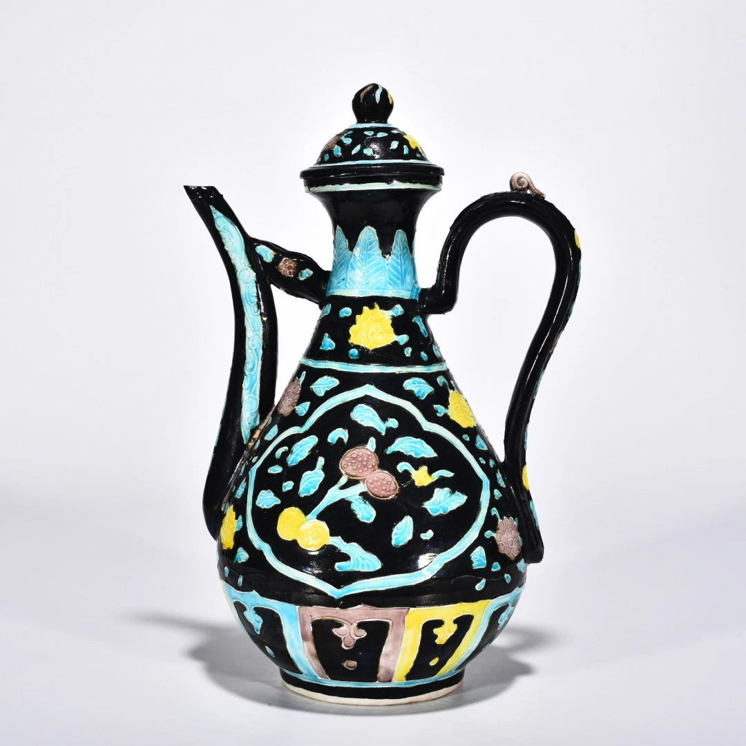 12.2" Old Retro Ming Yongle Mark Porcelain Colour Enamels Flower Fruit Wine Pot | eBay