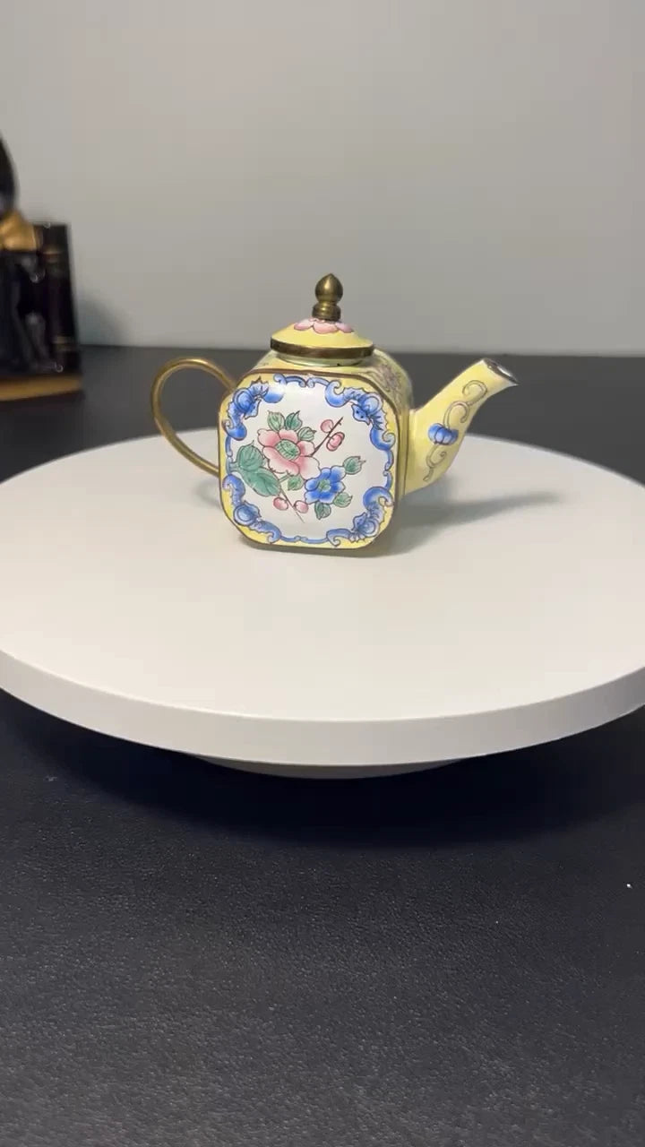 Chinemel 1990s B. Yee Miniature Teapot Copper & Painted Flowers, 3.75x3" | eBay