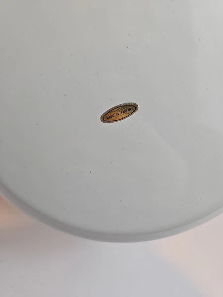 Vtg Tea Kettle Porcelain Enamel On Steal Red Peacock Wood Handle Taiwan W/ Box