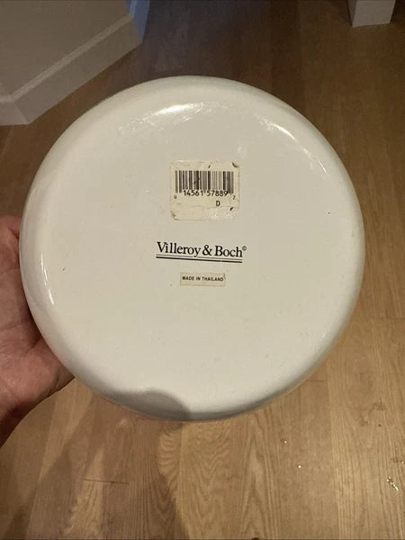 Vintage Villeroy & Boch Metal Enamel Tea Kettle 6Cup Farm Design RARE usedno box