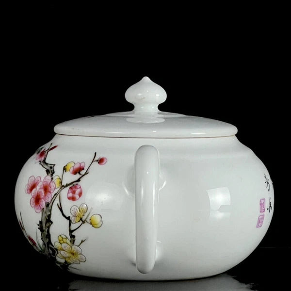 6.3" Chinese Enamel Porcelain HandPainte Exquisite Flowers&Plants Teapots