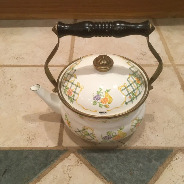 VINTAGE M. KAMENSTEIN ENAMEL TEAPOT 1983