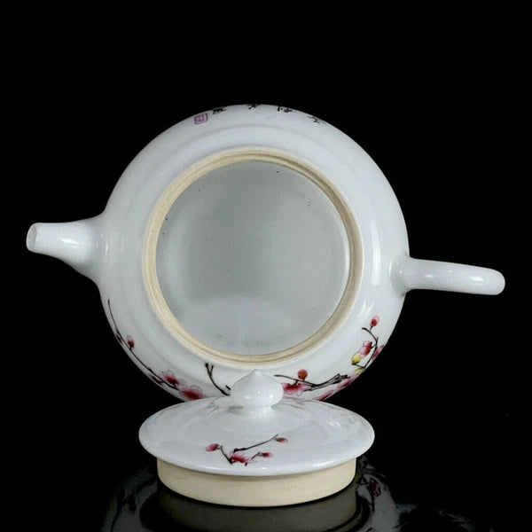 6.3" Chinese Enamel Porcelain HandPainte Exquisite Flowers&Plants Teapots