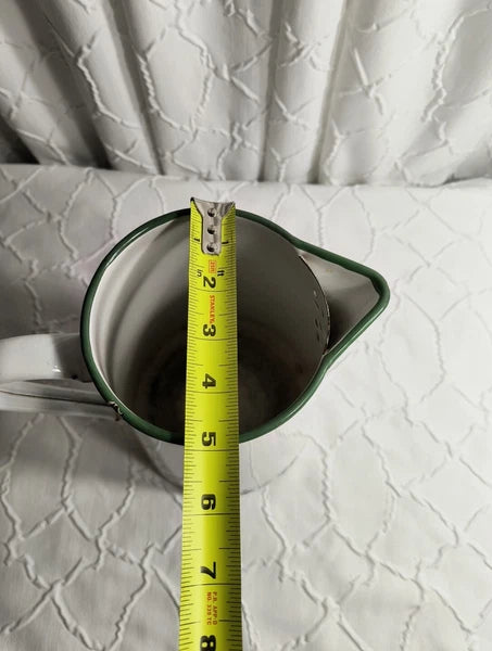 Vtg Ralph Lauren Enamel Coffee Tea Pot Tea Kettle Made In Japan Green White