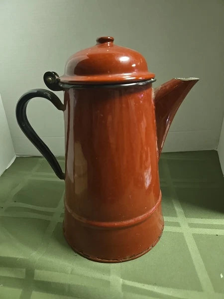 Enamel Coffee Tea Pot Can Rustic Home Decor Tableware Poland