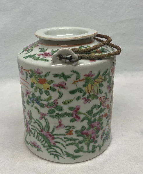 Antique Chinese Famille Rose Porcelain Teapot And Lid Enamel Hand Painted China